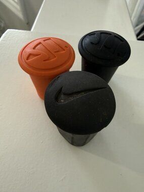 Locrosse Butt Ends Caps Black Orange lot of 3 Nike Warrior Rubber Top Bundle